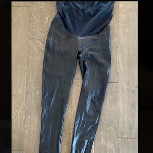 Spank Faux Leather Maternity Leggings